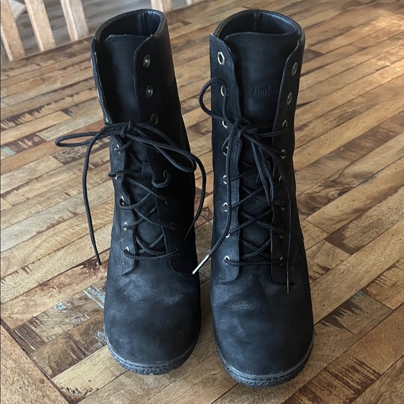 Black Lace-Up Ankle Boots - Picture 3 of 12